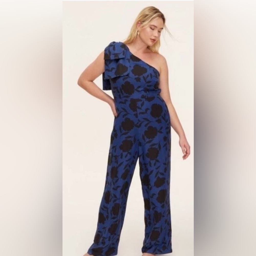 Kate Spade Midnight Blue Floral Jumpsuit size 14